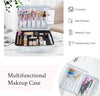 Extra Large Travel Makeup Bag Cosmetic Case Vanity Organiser Beauty Train Case with Shoulder Strap and Dividers Compartment, Marble