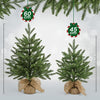 60CM Mini Christmas Tree Artificial Tabletop Christmas Tree PE, Small Xmas Tree with PE Branches and Burlap Bag Base for Christmas Decorations