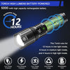 Torches LED Super Bright 250000 Lumen Rechargeable, High Power Torch with Power Display and Zoomable, Powerful LED Torch 5 Light Modes, IP67 Tactical Torch for Camping, Hiking, Dog Walking