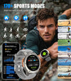 Smart Watch for Men GPS with 5ATM Waterproof, 500mAh Large Battery Military Smartwatch with Compass/Barometer/Altitude, 1,43" AMOLED Mens Fitness Watch Bluetooth Call for Android iOS, Silver