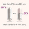 Alpha GPC 600MG in One Capsule | 60 Capsules = 60 True Servings | >99% Pure α-GPC | Lab Tested | Choline Supplement | Nootropic for Brain Support, Focus, Memory, Mood & Energy | 100% Natural & Non-GMO