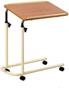 Overbed Table with Wheels, Laptop Desk with Wheels, Fully Adjustable Height and Angle, Laminated Top, Flat Packed Version, Height Adjustment 61 cm - 91 cm