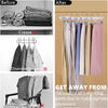 35.5cm White Wooden Pants Hangers 10pcs, Smooth Wood Skirt Hanger Organizer with Adjustable Anti-Slip Chrome Clips, Space Saving Solid Clothes Hangers Rack for Bottoms Jeans Slacks Trousers