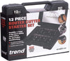 12 Piece Router Cutter Starter Set, 1/4 Inch Shank, Tungsten Carbide Tipped, Storage Case Included, SET/SS8X1/4TC