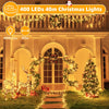 Christmas Tree Lights Outdoor Indoor, 40m 400LED Fairy Lights Mains Powered, Warm White Xmas String Light Waterproof with Timer/8 Modes/Remote/Dimmable for Outside/Garden/Window Decorations