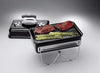 Go-Anywhere Charcoal Grill, 42 x 26cm Grill Area, Lightweight Portable BBQ Grill, Table Camping Grill with Porcelain-Enamelled Bowl & Lid, Folding Legs - Black (1131004)