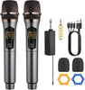 UHF Rechargeable Wireless Microphones Dual Cordless Microphones and Receiver Long Hours Working with 3-IN-1 Charging Cable Karaoke Mic Set for Singing Church Wedding DJ Karaoke Party