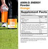 Amino Energy Pre Workout Powder, Energy Drink with Amino Acids, BCAA and L-Glutamine, Food Supplement with Vitamin C and Caffeine, Orange Cooler Flavour, 30 Servings, 270 g