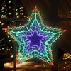 77710 Multi-Coloured Star Christmas Light / 35 LED Lights / Indoor Or Outdoor Mains Powered Christmas Decorations / 8 Light Modes / 54cm x 54cm x 1.5cm