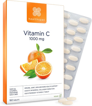 Vitamin C 1,000mg (160 Tablets) | Support Your Immune Health | Reduces Tiredness & Fatigue and Supports Joint, Skin & Bone Health | Vegan