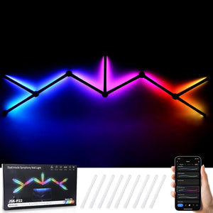 Gaming Lights, 9PCS Smart LED Wall Light Bars with Music Sync, Wi-Fi Control, and Voice Assistant Compatibility for Immersive Home Decor and Gaming Experience