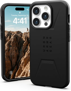 UAG Case [Updated Version] Compatible with iPhone 15 Pro Case 6.1" Civilian Black Built-in Magnet Compatible with MagSafe Charging Rugged Mil-Grade Dropproof Protective Cover