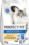 Indoor Adult 1+ Complete Dry Cat Food for Adult Cats Aged 1+ Years, Rich in Chicken, 1 Bag (7 kg)