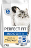 Indoor Adult 1+ Complete Dry Cat Food for Adult Cats Aged 1+ Years, Rich in Chicken, 1 Bag (7 kg)