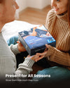Mini Thermal Massage Gun with Heat Function, Mini Massage Gun, Portable Fashionable Percussion Massager, with Coloured Silicone Sleeves, Travel Size with Carry Bag, for Muscle Massage, Blue