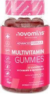 Multivitamin Gummies for Women & Men - 17 Essential Multi Vitamins – Chewable Multivitamins for Adults - Vitamin C, A, E, B2, B6, B12, Folic Acid, Zinc - Vegan & Peach Flavoured - 60 Gummies