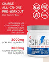 Charge, All in One Pre Workout Powder with Creatine for Women and Men, Rich in Beta Alanine, High Caffeine for pre-Workout, Blue Gummy Bear Flavour, 20 Servings Per 300g Bottle