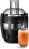 Philips Viva Collection Compact Juicer, 1.5 Litre, 500 Watt, Quick Clean Technology, Drip Stop, Dishwasher Safe Parts, See-through Pulp Container, Direct Serve, Black (HR1832/01)