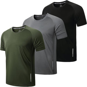 1/3 Pack Gym Shirts Men Dry Fit Short Sleeve Sport T-Shirts Breathable Moisture Wicking Athletic Running Tops Mens Workout Shirts