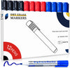 Whiteboard Markers, Whiteboard Pens 3 Assorted Colours Black Blue Red Dry Erase Pens for Office, Schools, Home, 12pcs Pack Bullet Tip Dry Wipe Pens