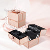 Makeup Box Cosmetics Case Jewelry Organiser Vanity Make Up Storage Box Beauty Train Case Lockable with Keys (Rose Gold)