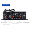 Bluetooth Amplifier, 800W HIFI Power Audio Stereo Amplifier, 2 Channels Bass and Treble Control with Remote 2 MIC Input, Wireless AUX/FM/USB Input Apm for Car, Home, PC, TV, Phone