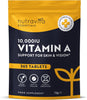 Vitamin A 10,000 IU – 365 Vitamin A Tablets (1 Year Supply) - High Strength Vitamin A Supplement for Normal Skin, Eyes & Immune System - Alternative to Vitamin A Capsules – Vegan Friendly -