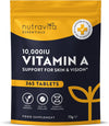 Vitamin A 10,000 IU – 365 Vitamin A Tablets (1 Year Supply) - High Strength Vitamin A Supplement for Normal Skin, Eyes & Immune System - Alternative to Vitamin A Capsules – Vegan Friendly -