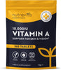 Vitamin A 10,000 IU – 365 Vitamin A Tablets (1 Year Supply) - High Strength Vitamin A Supplement for Normal Skin, Eyes & Immune System - Alternative to Vitamin A Capsules – Vegan Friendly -