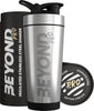 Pro Insulated Metal Protein Shaker, Stainless Steel Supplement Bottle - BPA Free for Gym 735ml in Brushed Steel