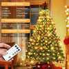 Christmas Tree Lights Warm White - 2M/6.6FT x 12 Strands 240LEDs Mains Powered Fairy Lights Waterproof with Remote & 8 Modes Memory Timer for Outside Indoor Xmas Party Decorations