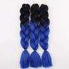 24 inch Ombre Kanekalon Jumbo Braid Synthetic Braiding Hair Extensions 100g (1pc black to blue b15)