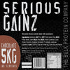 , SERIOUS GAINZ - Whey Protein Powder - Weight Gain, Mass Gainer - 30g Protein Powders (Chocolate, 5kg)