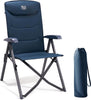 Camping Chairs for Adults Heavy Duty, Oversized Folding Garden Chair, High Back Outdoor Chair Luxury for Caravan Dining Beach Picnic, Adjustable 4-Position, Support 150kg, Blue