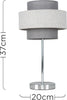 | Modern Polished Chrome Touch Table Lamps with a Grey Herringbone Shade | Table Lamps, Home Décor & Improvement Essential | Set of 2 | Includes 5W LED Bulbs [3000K Warm White]