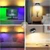 Battery Wall Light Indoor, LED Rechargeable Wall Lamp with Remote&Touch Control,15 RGB Ambience Warm White Lights,360° Rotation,4 Dimmings, Magnetic Wall Sconce for Bedroom