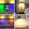 Battery Wall Light Indoor, LED Rechargeable Wall Lamp with Remote&Touch Control,15 RGB Ambience Warm White Lights,360° Rotation,4 Dimmings, Magnetic Wall Sconce for Bedroom