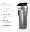 Insulated Metal Protein Shaker, Stainless Steel Supplement Bottle - BPA Free for Gym 735ml in Brushed Steel