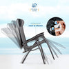 Set of 2 Sun Lounger Garden Chairs With Canopy and Cup Holder | Adjustable Headrest Pillow | Deck Folding Recliner Zero Gravity Outdoor Chair – Black
