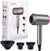 Hair Dryer Professional Ionic Hairdryer with 2 Speed 3 Heat Setting, Cool Shot Button, 1 Diffuser & 2 Concentrator, Hairdryers for Women & Man - Light Gray