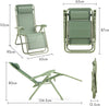 Zero Gravity Chairs Set of 2 - Reclining Sun Loungers for Garden - Textilene Folding Sunloungers with Detachable Headrest - Fold Away 2 Set Deck Chairs for Outdoor, Patio (Sage Green)