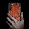 Wood Case for Galaxy S22 Case 2022 [Hard Real Wood & Soft TPU] Shockproof Hybrid Protective Cover Unique & Classy Wooden Case Compatible with Samsung S22 Case (Wave Off Kanagawa-Rosy)