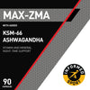 Max-ZMA | Zinc, Magnesium, Vitamin B6 & KSM-66 Ashwagandha for Recovery & Support | 90 Capsules - 1 Month Supply