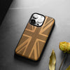 Magnetic Wood Case for iPhone 14 Pro Max [Natural Wood & Black Soft TPU] Shockproof Protective Cover Unique & Classy Wooden Case Compatible with magsafe (British flag -Cherry)