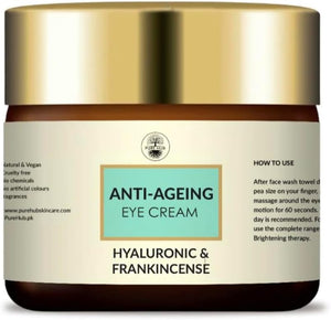 Organic Skincare Anti Aging Eye Cream - Hyaluronic & Frankincense - 30ml