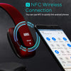 On Ear Wireless Bluetooth Headphones with Microphone -  EP636 - Bluetooth Version 4.1 + EDR, Lightweight Engineering NFC One Tap to Connect for Android and Apple - Red