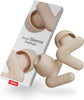 Silence Ear Plugs for Sleep, Focus & Travel - Comfortable, Travel Essential, Noise Cancelling Ear Plugs, V-Shape Snug Fit & Soft Oval Tips, 4 Sizes XS/S/M/L, Reusable Ear Plugs - Beige
