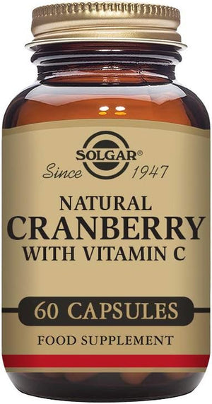 Natural Cranberry with Vitamin C Vegetable Capsules - Pack of 60 - Supports the immune system, Fights free radicals - Reduces tiredness and fatigue - Vegan