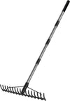 5.4FT Bow Rake Heavy Duty Garden Rake with Stainless Steel Handle, 17 Steel Tines Metal Head Rake Tool for Loosening Soil Gathering Leaf Leveling Lawn Farming Land Management Yarn Thatch Rake