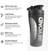 Insulated Metal Protein Shaker, Stainless Steel Supplement Bottle - BPA Free for Gym 735ml in Grey & Black